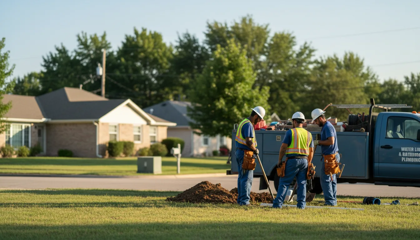 Residential water line and bathroom plumbing service in Hymera, IN